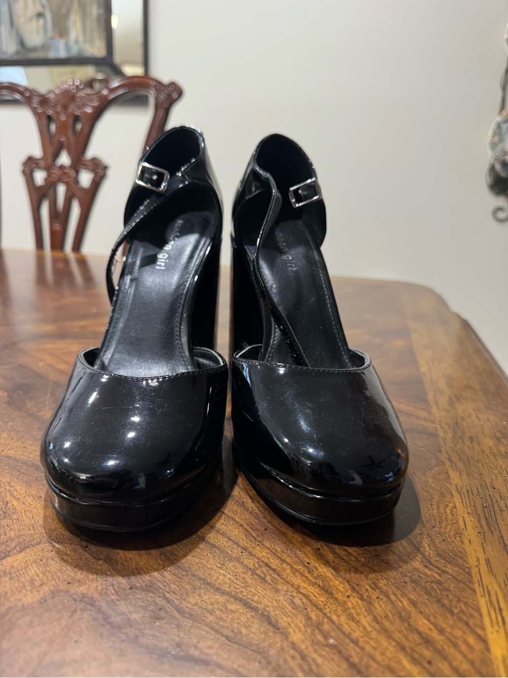 Madden Girl Black Patent Mary Jane Platform Heels
